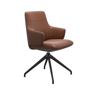 Stressless Chilli spisebordsstol med armlæn - Drejestel D350 Sort - New Cognac Paloma læder